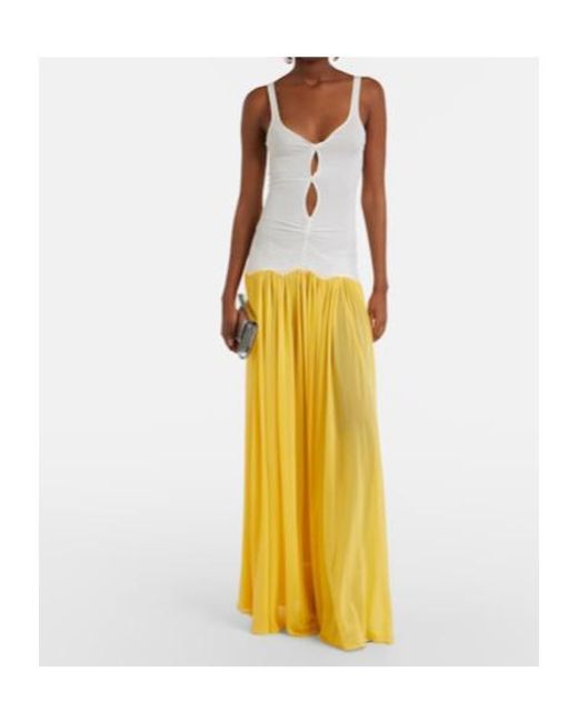 Christopher Esber White Verner Cutout Lace-Trimmed Jersey Maxi Dress