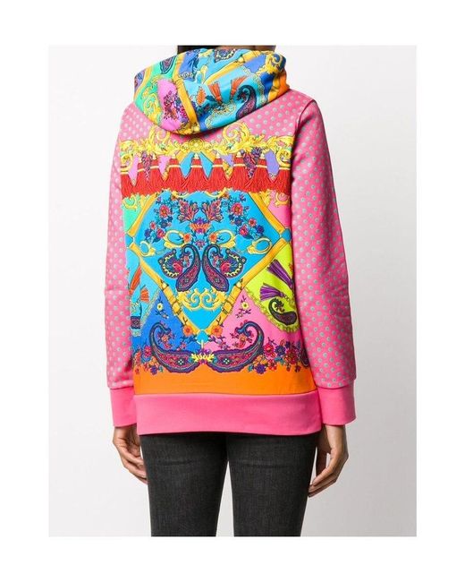 Versace Jeans Pink Paisley Fantasy Print Hoodie