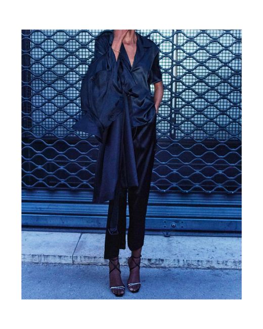 Saint Laurent Black Mid-Rise Straight Leg Pants for men