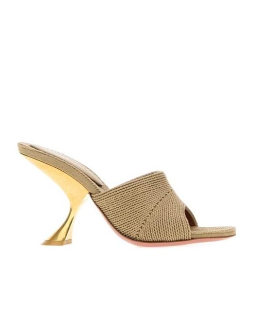 AMINA MUADDI Natural Woven Details High-Heeled Sandals