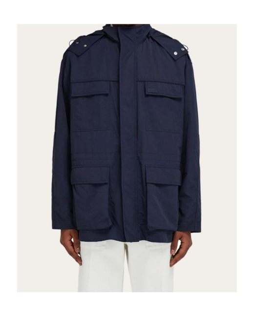 Ferragamo Blue Utility Jacket for men