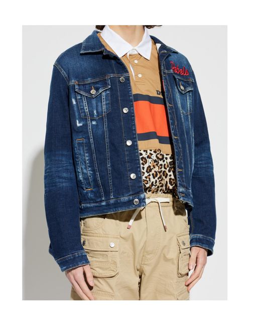 DSquared² Blue Rebels Vintage Denim Jacket for men