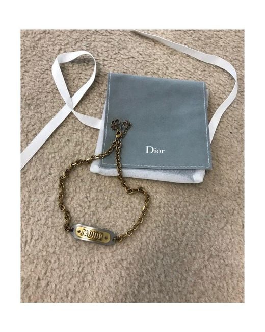 Dior Metallic Metal Logo Necklace