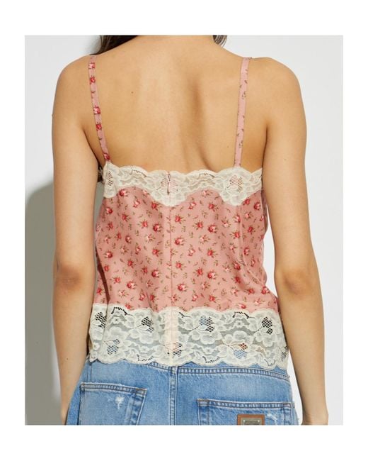 Dolce & Gabbana Pink Floral Motif Top