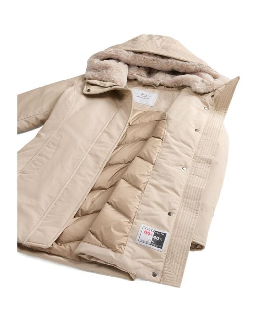 Woolrich Natural Faux Fur Hooded Jacket