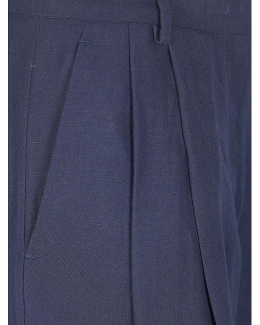 Fabiana Filippi Blue Pleated Bermuda Shorts