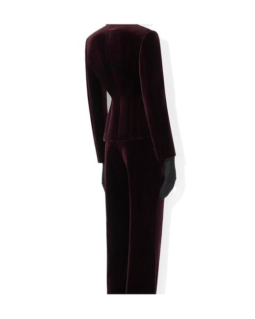 Alaïa Purple Cotton Velvet Double-Breasted Jacket