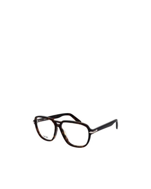 Dior White Logo Geometric Frame Flat Mirror for men