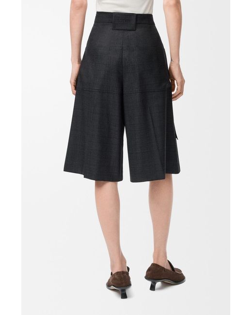 Loewe Black Check-Pattern Cargo Shorts