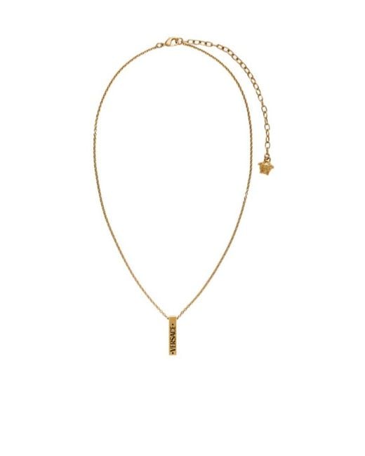 Versace Metallic Logo Pendant Necklace for men
