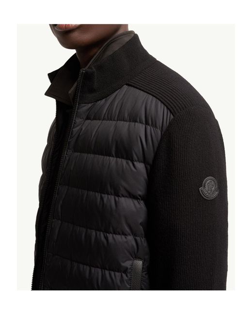 Moncler Gray Padded Zip-Up Cardigan for men