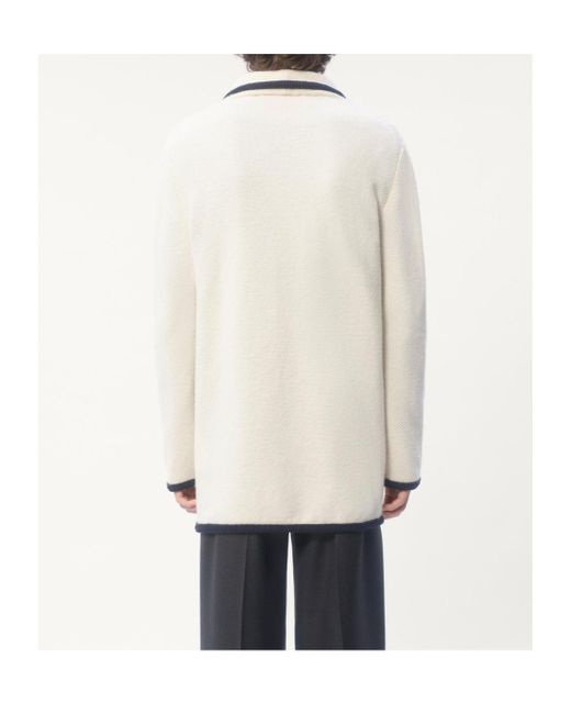 Valentino Natural Single-Breasted Straigth Hem Cardigan for men