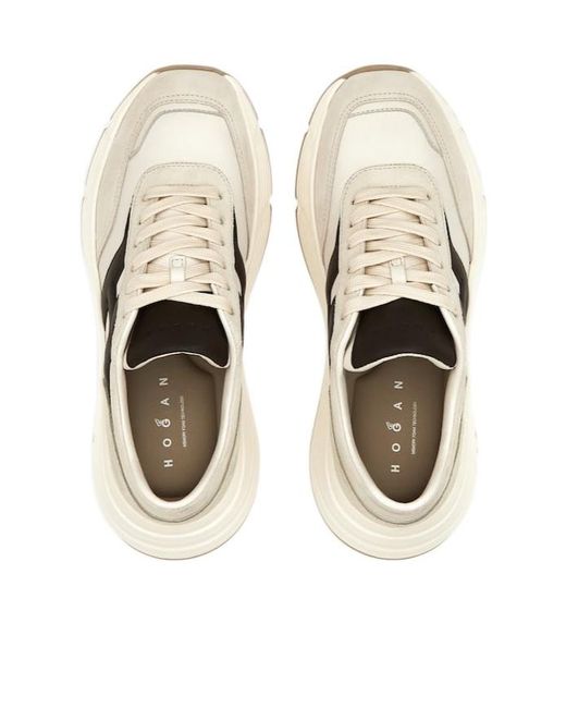 Hogan White Hi-Fi Lace-Up Sneakers