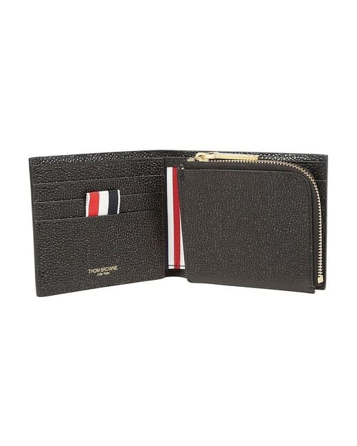 Thom Browne Gray Rwb Striped Bi-Fold Wallet for men