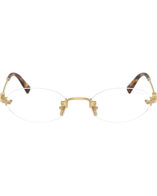 Miu Miu Black Eyewear Oval Frame Sunglasses