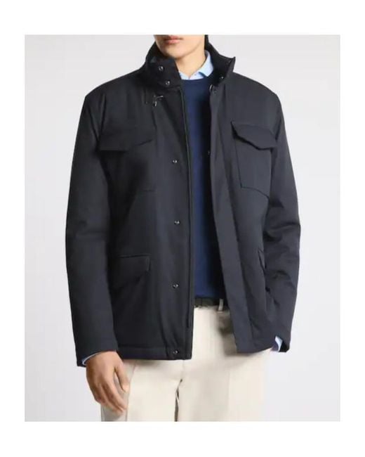 Fay Blue Hook-Fastening Field Jacket for men