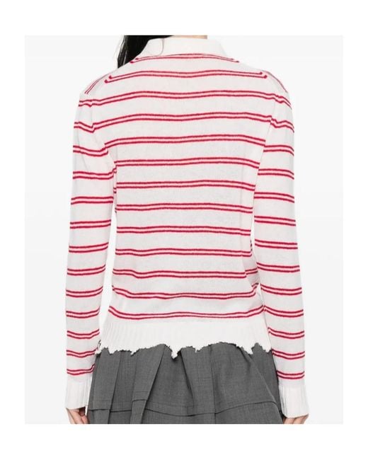 ShuShu/Tong Red Striped Polo Top
