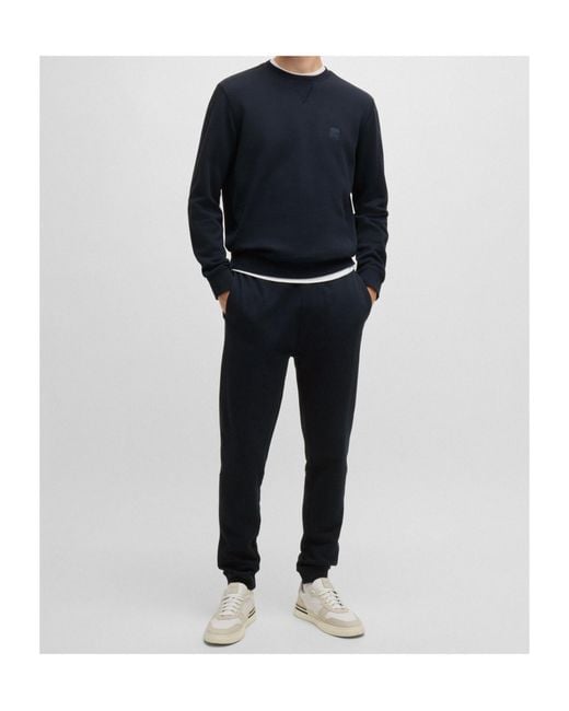 Boss Blue Crew-Neck Sweatshirt for men