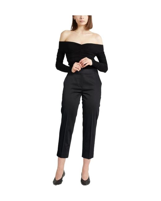 Max Mara Black Plain Colour Casual Trousers