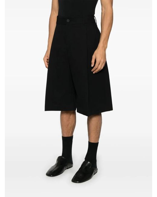 Studio Nicholson Black Fowld Tailored Shorts for men