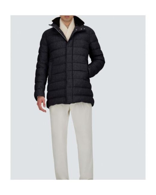Herno Blue Long-Sleeved Down Coat for men