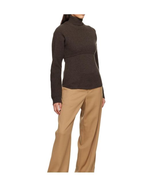 Wooyoungmi Brown Layered Turtleneck