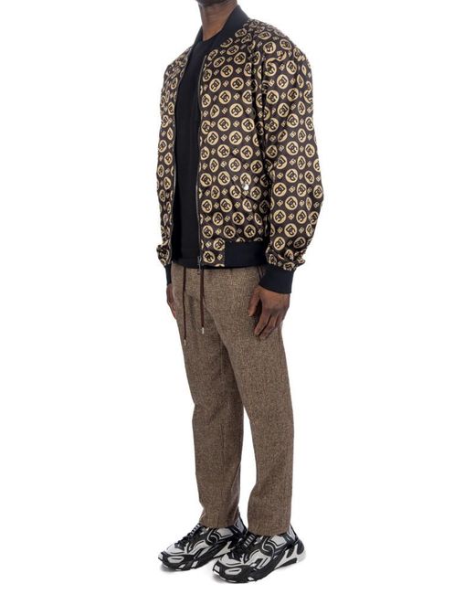 Dolce & Gabbana Multicolor Logo Printed Zipped Bomber Jacket for men
