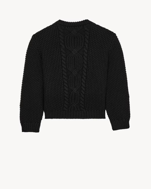 Saint Laurent Black Long-Sleeved Sweater for men