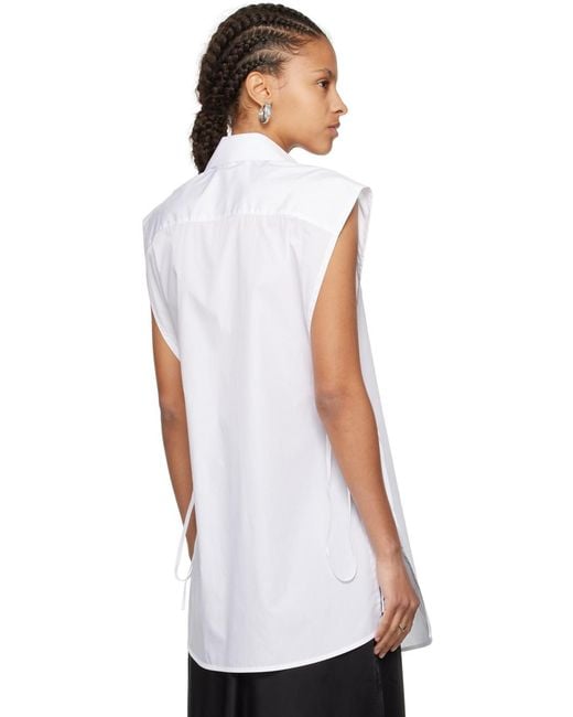 Peter Do White Loose-Fit Pure Cotton Blouse