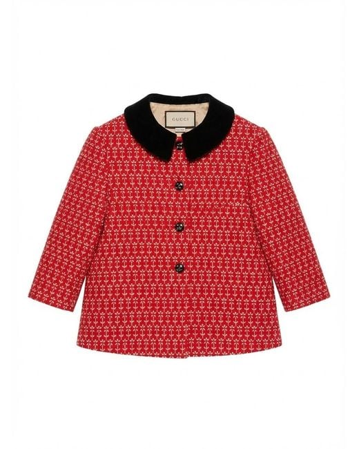 Gucci Red Petit Daisy Jacquard Jacket