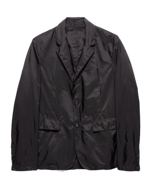 Prada Black Re-Nylon Single-Breasted Tailored Blazer for men