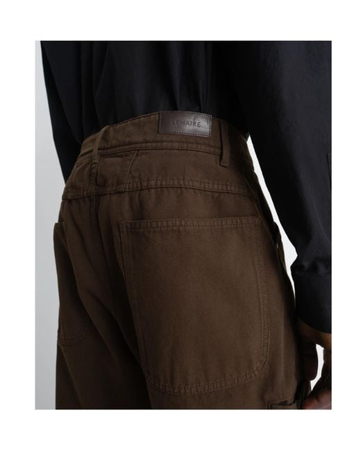 Lemaire Brown Twisted Workwear Straight-Leg Pants for men