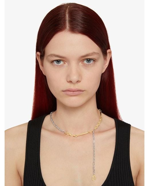 Givenchy White G Link Two-Tone Necklace for men