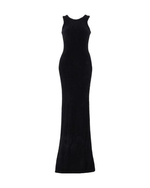 Saint Laurent Black Crewneck Sleeveless Dress