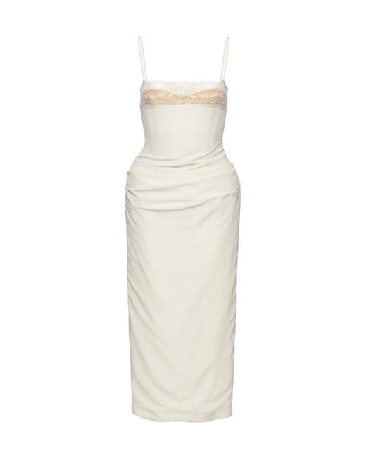 white midi corset dress Serenity Square Neck Corset Midi Dress main image 1