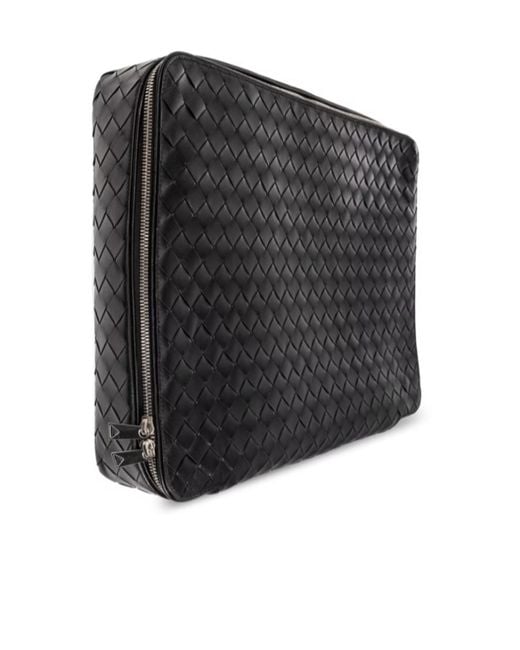 Bottega Veneta Black Intrecciato Medium Packing Cube for men