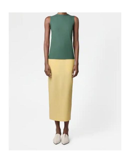 Tod's Yellow Midi Skirt