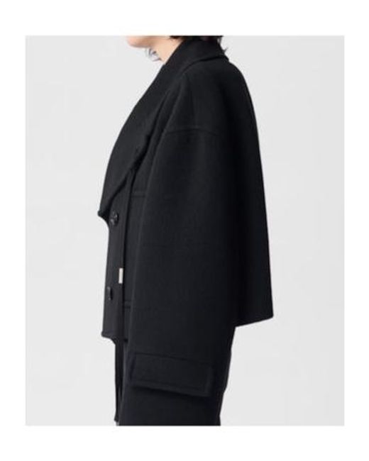 Ann Demeulemeester Black Davin Double-Breasted Short Caban