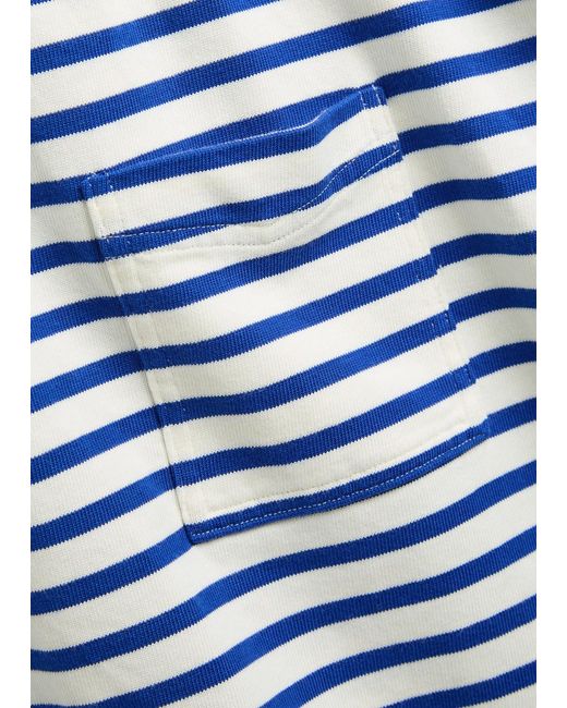 Polo Ralph Lauren Blue Striped Cotton Mini Tunic Dress
