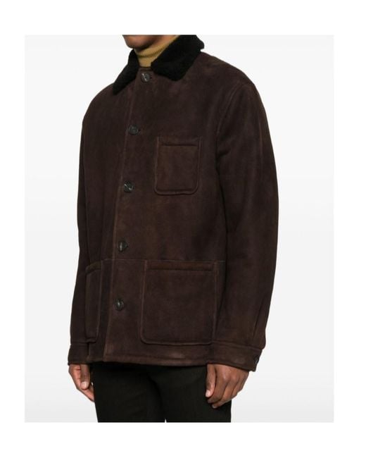 Tagliatore Black Lamb Shearling Jacket for men