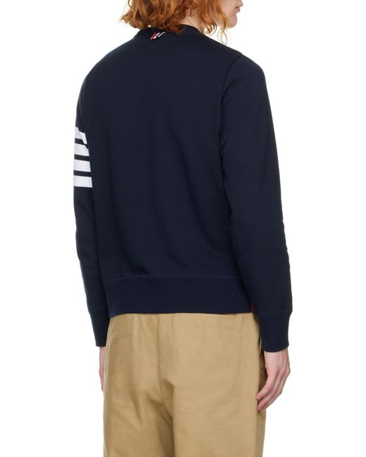 Thom Browne Blue Classic Loopback 4-Bar Sweatshirt for men