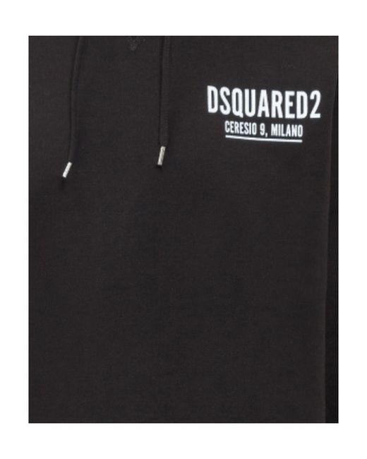 DSquared² Black Logo Printed Hooded Sweater for men