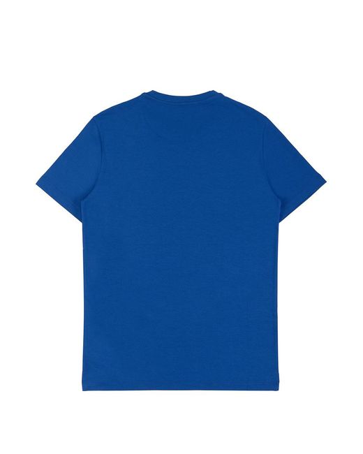 EA7 Blue Logo Printed Round Collar T-Shirt for men