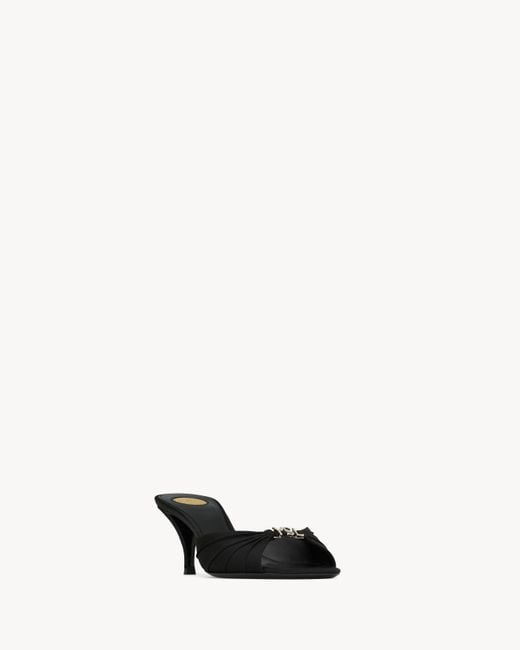 Saint Laurent Black Jerry Logo Embellished Mules