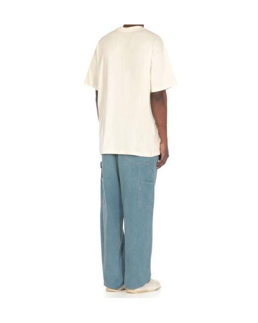 MSGM White Logo-Printed Crewneck T-Shirt for men