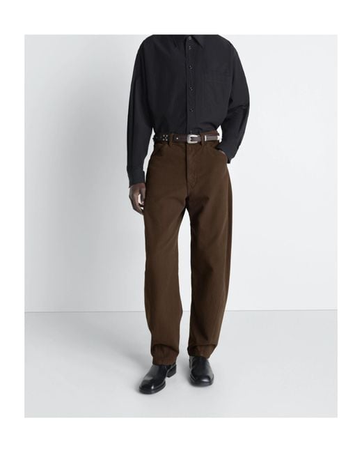 Lemaire Brown Twisted Workwear Straight-Leg Pants for men