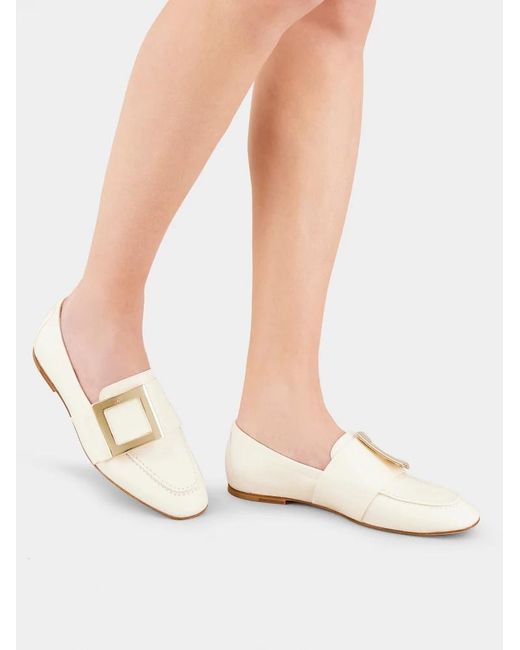 Roger Vivier White Logo Flat Shoes