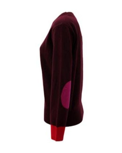 Burberry Red Round-Neck And Long-Sleeved Sweater
