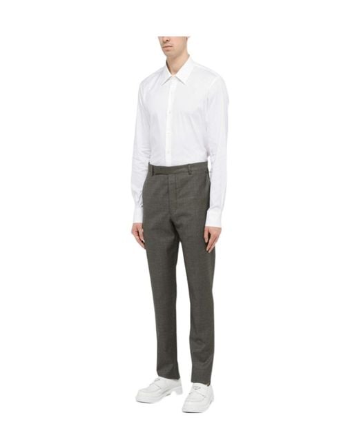 Prada White Long Sleeved Buttoned Shirt for men