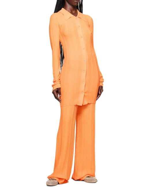 REMAIN Birger Orange Button-Down Cardigan